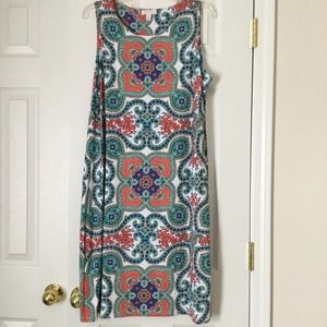 Charter Club Dress, Sz XL, sleeveless multi color